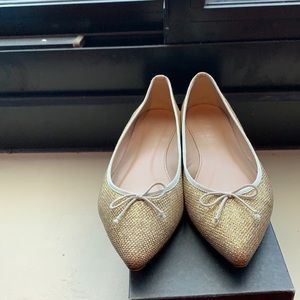 J crew Pointed toe Metallic Flats